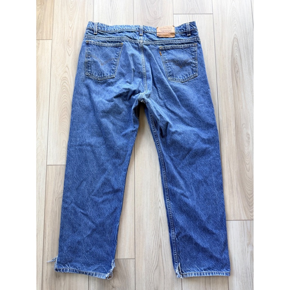 Vintage Levi's 505 Jeans Mens 42x30 Blue Orange Tab Distressed Straight Leg